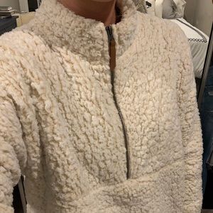 Cream Fuzzy Oversized Sweater